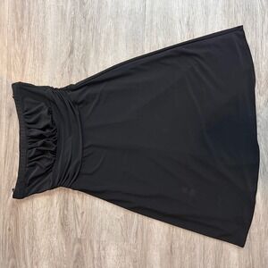 White House Black Market Womens Sm Y2K Black‎ Strapless Dress Ruched